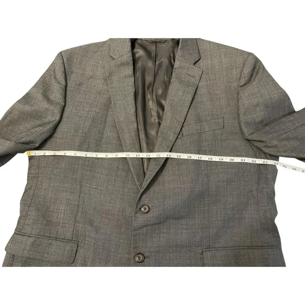 Lauren Ralph Lauren Gray 100% Wool Sport Coat Blazer Jacket 46R Classic Fit